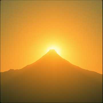 Une montagne qui s'élumine